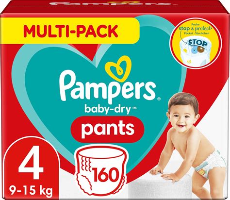 Pampers Couches Culottes Taille 4 9 15 Kg Baby Dry 160 Couches