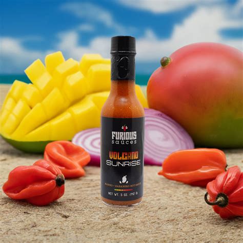 Volcano Sunrise Mango Habanero Hot Sauce Furious Sauces