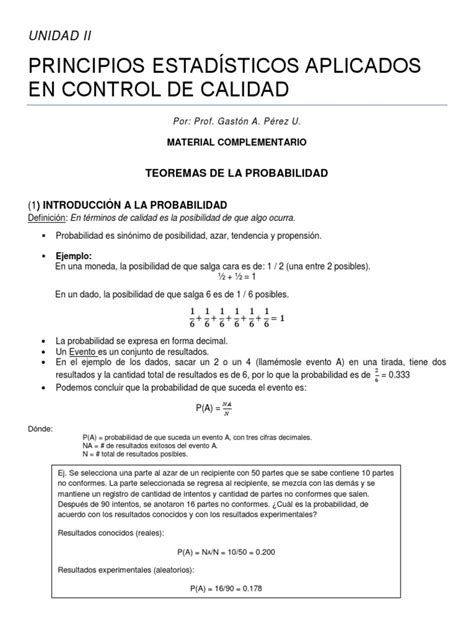 PDF Guia Unidad II Teoremas De La Probabilidad DOKUMEN TIPS