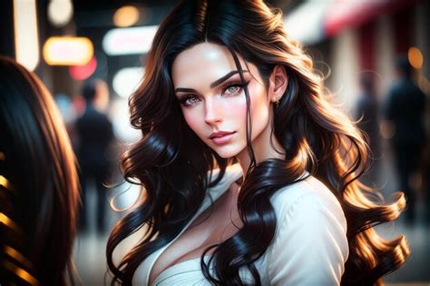 Premium Photo Beautiful Woman With Long Hair In Elegant Lingerie Posing At Night