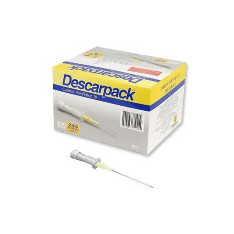 Cateter Intravenoso Periférico 24G Teflon Descarpack Caixa 100