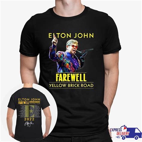 ELTON JOHN T Shirt Farewell Tour 2022 The Final Tour Yellow Brick Road