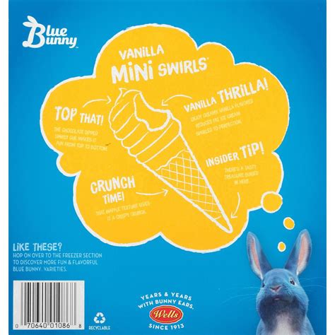 Blue Bunny Mini Swirls Vanilla Cones Frozen Dessert 8 Pack 8 Ct Shipt