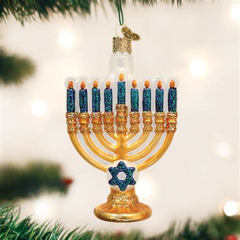 Menorah Glass Ornament Hanukkah Ornaments