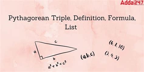 Pythagorean Triples List From 1 To 100 In Maths