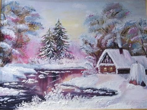 Картина зима в деревне. Размеры: 47x38, Год: 2018, Цена: 15000 рублей ...