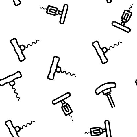 Corkscrew Icon Vector Seamless Pattern Corkscrew Wine Vector Png And