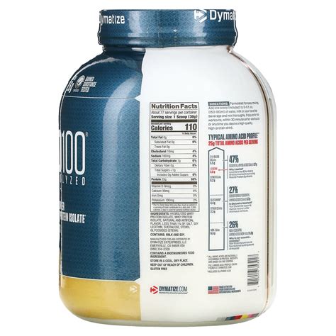 Dymatize ISO100 Hidrolizado Aislado 100 Proteína de Suero Vainilla