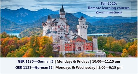 Fall 2020 Remote Learning German Courses Offered | European and ...