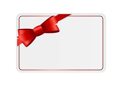 Blank Gift Card Template with Bow and Ribbon. 3309631 Vector Art at ...