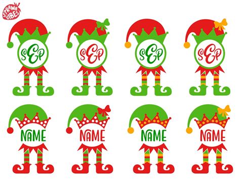 Elf Svg Bundle Elf Monogram Svg Baby Elf Shirt Svg Kids Christmas