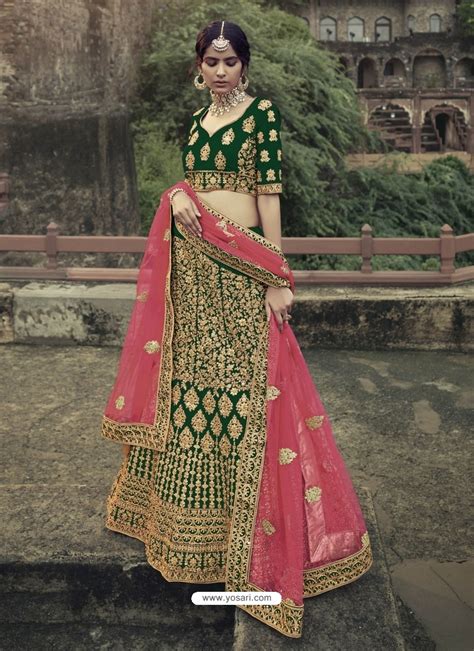 Buy Dark Green Designer Bridal Wear Lehenga Choli Bridal Lehenga Choli