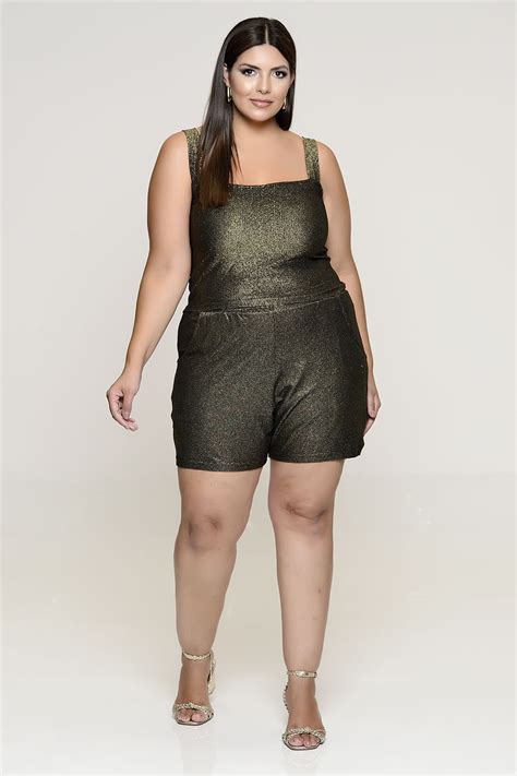 Cropped Plus Size Em Lurex Dourado Vk Moda Plus Size