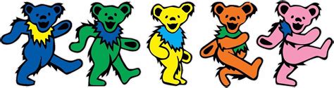 Dancing Bears Grateful Dead Head Vinyl Decal Set 12 Width Ebay