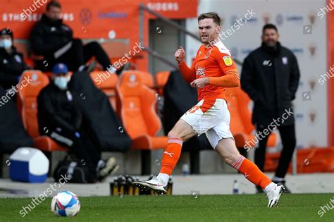 blackpool defender oliver turton   editorial stock photo