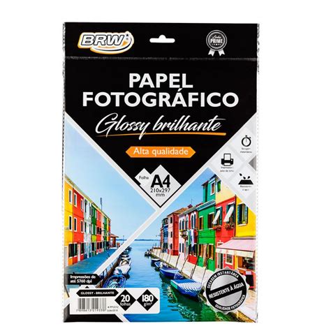 Papel Fotogr Fico Glossy Brilhante G C Folhas Brw A Casa Das