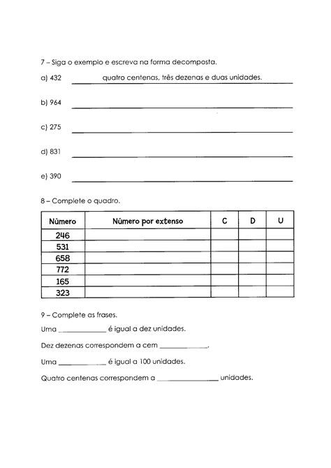 Atividade De Sistema De Numeracao Decimal ZULEDU