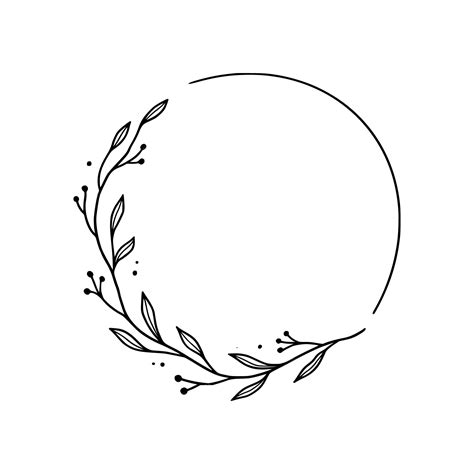 Premium Vector Floral Circle Frame Elegant Wreath Round Border