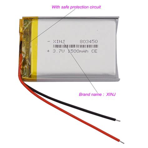 3 7V 1500mAh 5 55Wh Rechargeable Li Lipo Battery 803450 JST 2pin