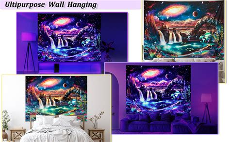 Amazon Blacklight Galaxy Tapestry Trippy Planet Tapestry UV