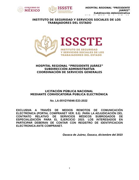 01 Bases Subrogado 2023 INSTITUTO DE SEGURIDAD Y SERVICIOS SOCIALES