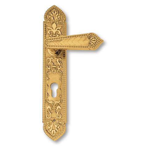 Door Handle Interior Brass Back Plate Colonial Style Model C12110 Italian Door Handles