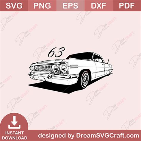 Impala 63 Svg Vintage Car Enthusiasts Delight