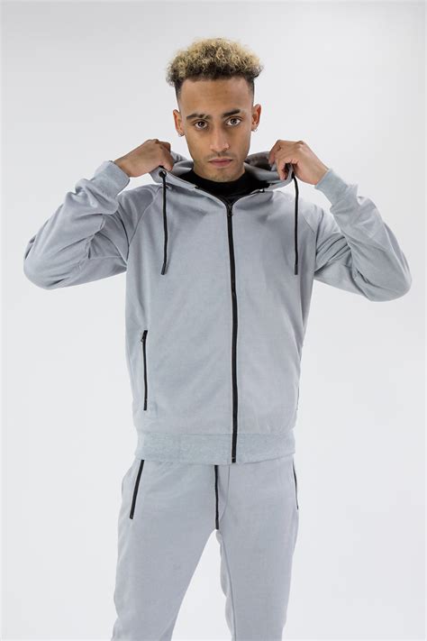 Oem Tracksuit With Zipper Pockets Custom Logo For Men Jogging Mens 2 Piece Zip Up Sportswear