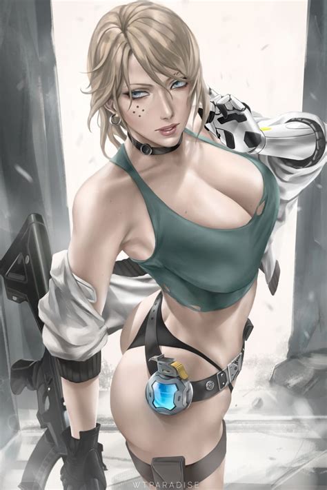 Rule 34 Blonde Hair Blue Eyes Cybernetic Arm Deadlock Valorant Female Light Skinned Female