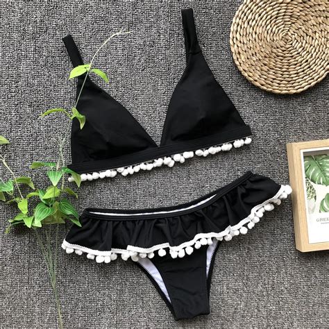 2019 Oem Swimwear Top Quality Two Piece Set Solid Color Extreme Sexy Bikini For Mature Woman