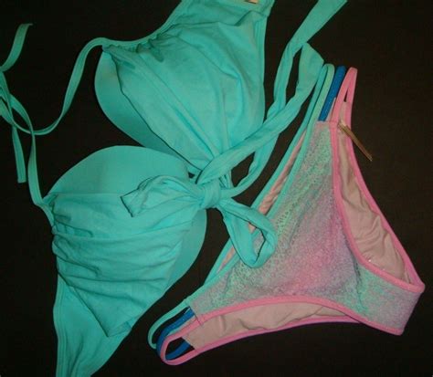 Victoria S Secret Wrap D Bikini L Bottom Seafoam Glow Green Mint