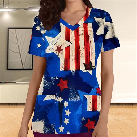 My Orders 4th Of July Shirts Women Cropped Tops Summer Ladies Red White And Blue Tops Patriotic