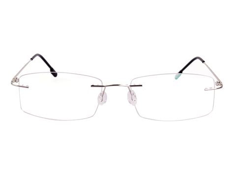 Agstum Titanium Alloy Flexible Rimless Hinged Optical Rectangle