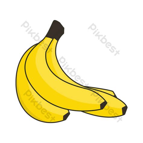banana yellow clipart elements | PNG Images PSD Free Download - Pikbest