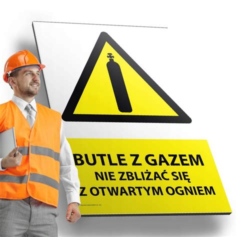 Tablica Ostrzegawcza Bhp Butle Z Gazem Nie Zbli A Si Z Otwartym