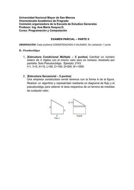 Examen Parcial Parte Programaci N Y Computaci N Mariana Elizabeth