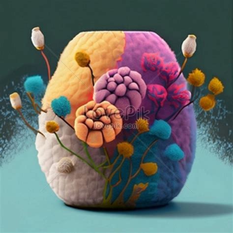 Beautiful Dried Flower Arrangement In A Stylish Woolen Vase Picture And