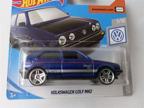 Miniatura Hot Wheels Volkswagen Golf MK2 Azul Minisclub