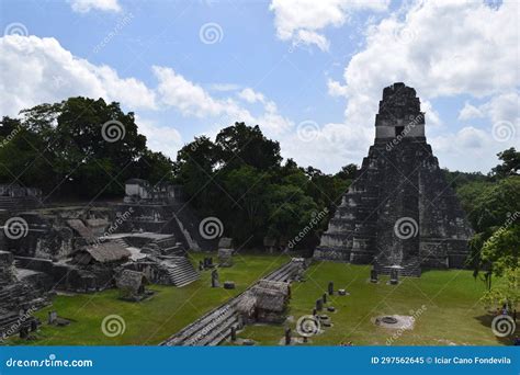 Awesome View Of Tikal National Park And Maya Ruins In Guatemala Stock