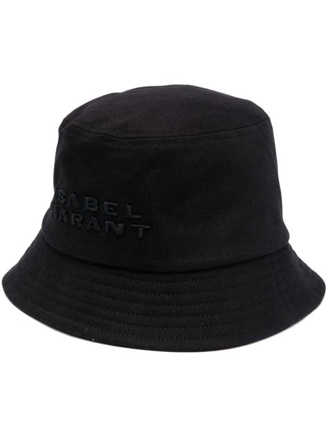 Isabel Marant Toile Haley Logo Bucket Hat Black Editorialist