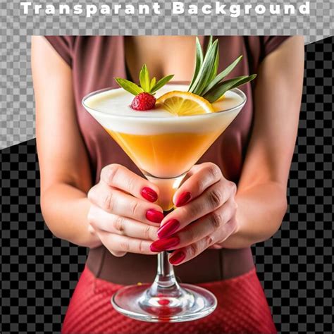 Premium Psd Women Holding Glass Of Refreshing Cocktail Drink