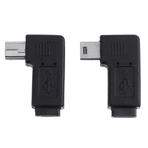 2 adet 90 Derece Mikro USB Kadın Mini Erkek Adaptör Konnektörü uygun