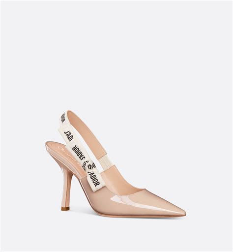 J Adior Slingback Pump Nude Patent Calfskin DIOR US
