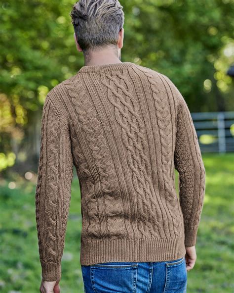 Desert Taupe Pure Wool Aran Knitted Jumper WoolOvers AU