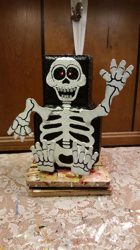 Skulls Skeleton By Deb Jasper Brick Crafts Brick Art Painted Pavers