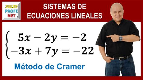 Sistemas De Ecuaciones Lineales Por M Todo De Cramer Youtube