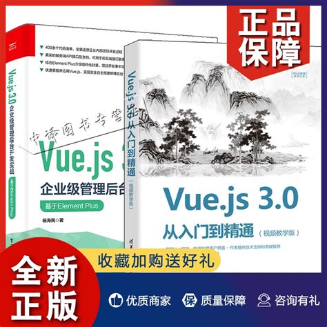 正版2册Vue js 3 0企业级管理后台开发实战基于Element Plus Vue js 3 0从入门到精通 Vue js3前端开发实战