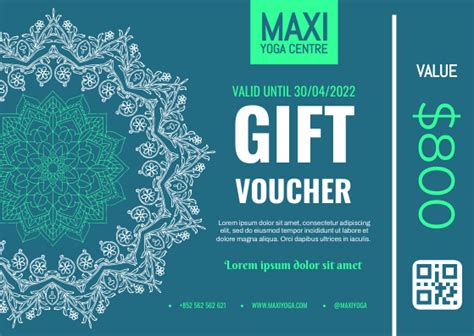 Yoga Class Voucher T Card T Card Template