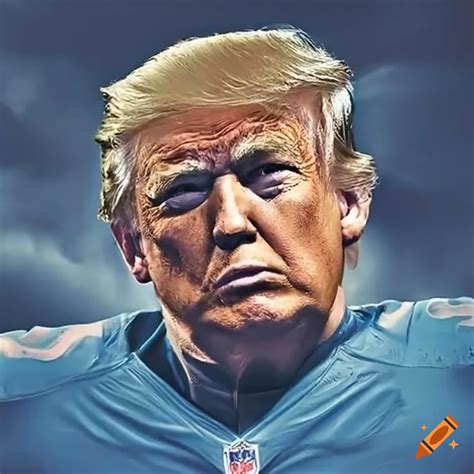 Donald Trump Wearing A Detroit Lions Jersey On Craiyon