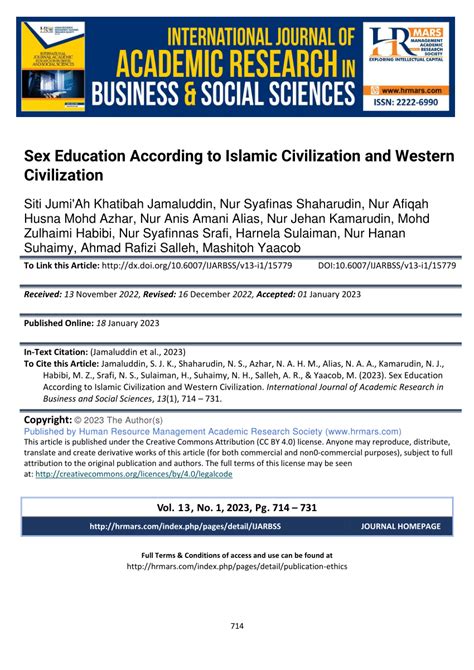 Pdf Sex Education According To Islamic Civilization And Western Civilization
